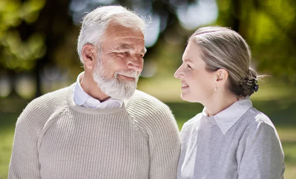 Shot Senior Couple Bonding Outdoors Together — 스톡 사진