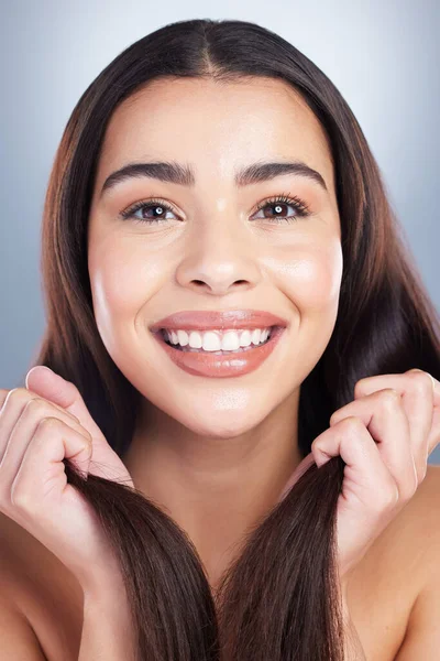 Close Portrait Beautiful Mixed Race Woman Clean Skin Shiny Smooth — Stockfoto