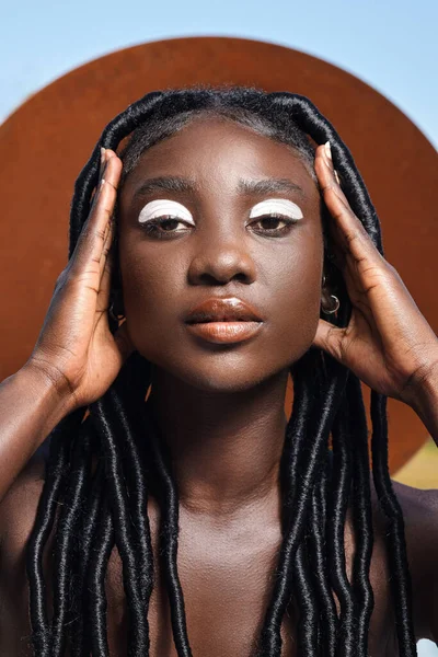 Cropped Portrait Attractive Young Woman Posing — Fotografia de Stock