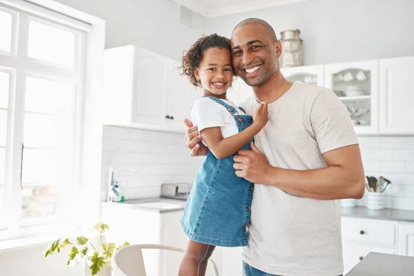 Shot Young Father Daughter Spending Time Together Home — Stockfoto