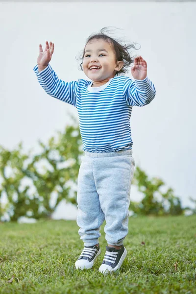 Shot Adorable Little Girl Playing — Stock Photo, Image