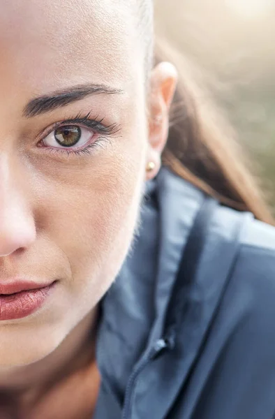 Closeup Shot Woman Out Run — Zdjęcie stockowe