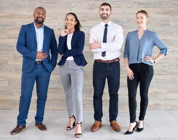 Girato Gruppo Imprenditori Piedi Ufficio Lavoro — Foto Stock