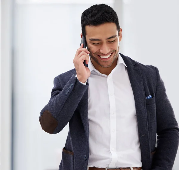 Young Businessman Call Work — Fotografia de Stock