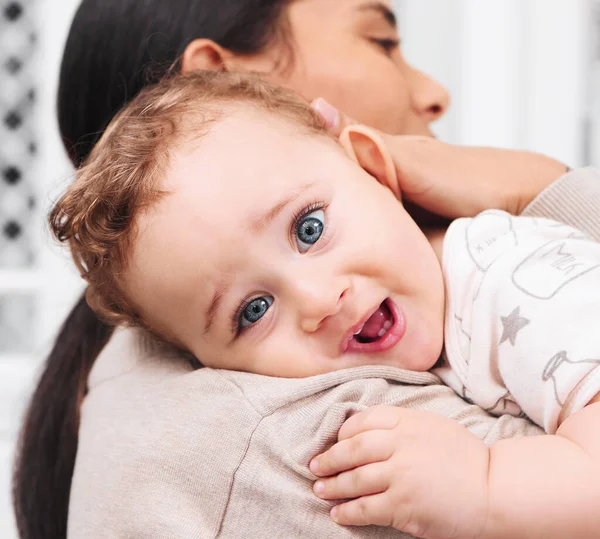 Woman Bonding Her Adorable Baby Boy Home — Stock Photo, Image