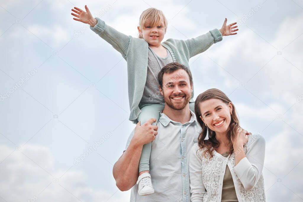 a happy family enjoying a fun day outdoors.