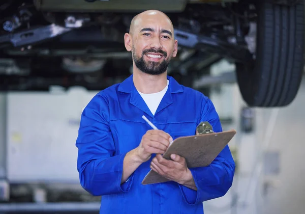 Cropped Portrait Handsome Young Male Mechanic Working Engine Car Service — Stock Fotó