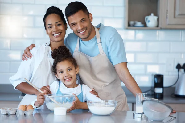 Young Mixed Race Happy Family Smiling While Cooking Meal Together — 图库照片