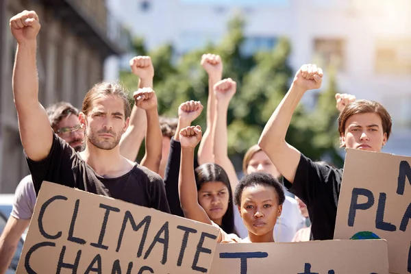 Group People Protesting Climate Change — Stock fotografie