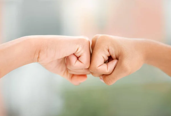 Two Unrecognizable Woman Bumping Fists — Stockfoto