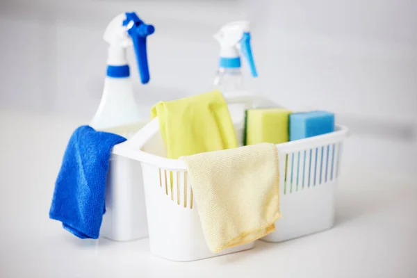 Cleaning Products Table Home — Foto de Stock