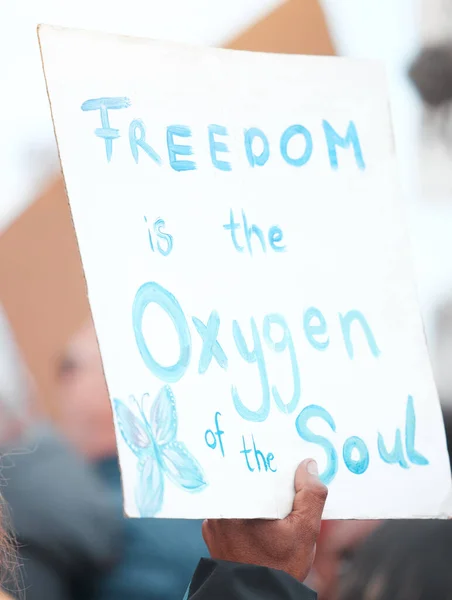 Cape Town South African October 2021 Unrecognisable Demonstrators Holding Signs — Zdjęcie stockowe