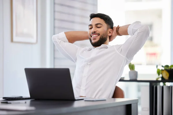 a young businessman taking a break from work.