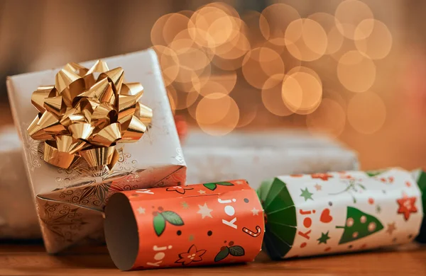 Крупный План Подарочной Коробки Крекера Рождество — стоковое фото