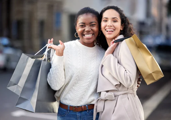 Two Friends Spending Day Shopping Together — Photo