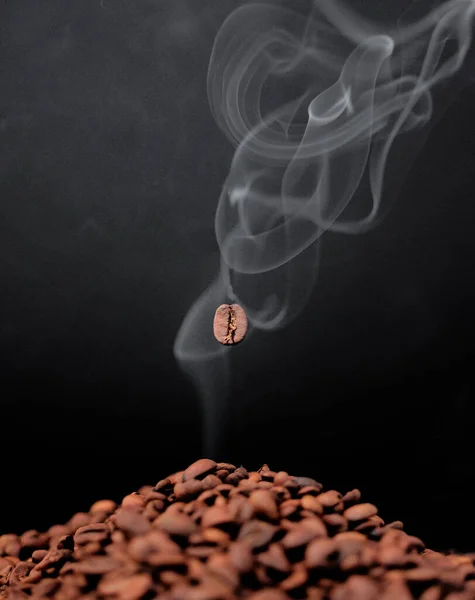 Still Life Shot Coffee Beans Grey Background — ストック写真
