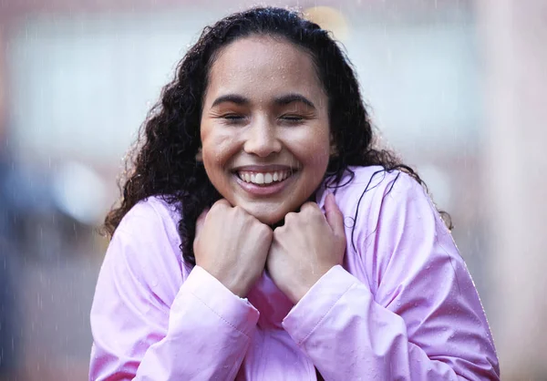 Een Jonge Vrouw Regen — Stockfoto