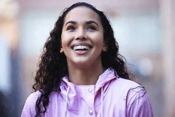 Een Jonge Vrouw Regen — Stockfoto