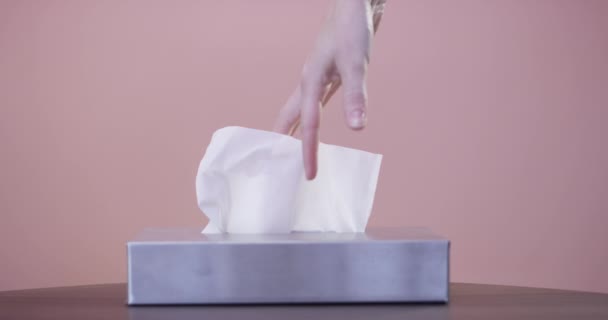 Video Footage Unrecognizable Person Taking Tissue Box — Stockvideo