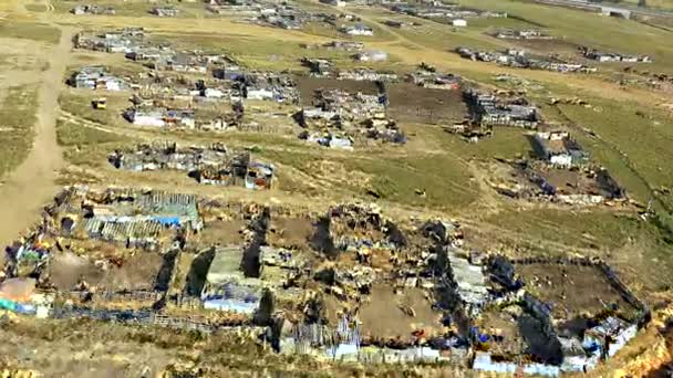 Drone Beelden Van Een Informele Nederzetting Het Platteland — Stockvideo