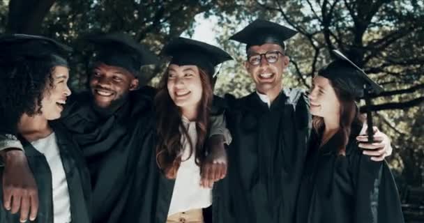 Imágenes Vídeo Grupo Estudiantes Día Graduación — Vídeo de stock