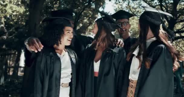 Imágenes Vídeo Grupo Estudiantes Día Graduación — Vídeo de stock