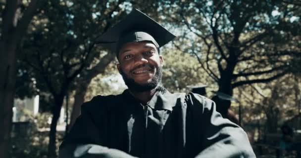 Video Footage Student Holding His Diploma Graduation Day — Vídeos de Stock