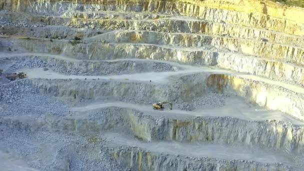 Drone Footage Excavator Open Pit Mine — Stok Video