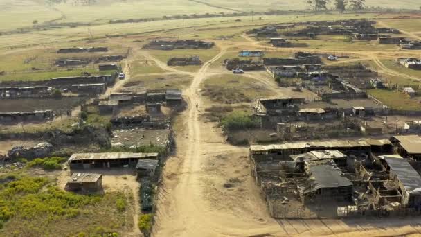 Drone Footage Informal Settlement Rural Area — Wideo stockowe