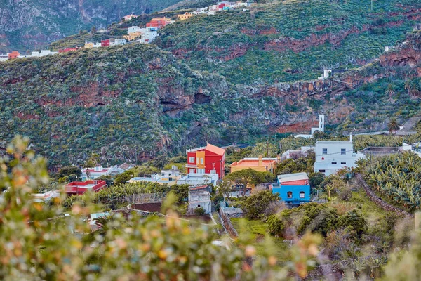 Architectural Colorful Buildings Small Hidden Town Mountains Landscape Colorful Village — Stockfoto