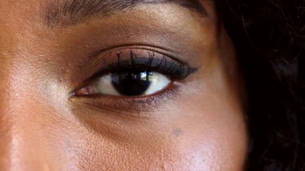 Portrait Black Woman Victim Racism Gender Based Violence Closeup Face — Stok video