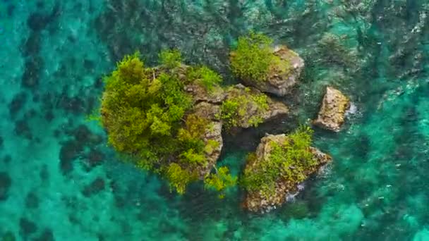 Drone Footage Island Surrounded Ocean Indonesia — ストック動画