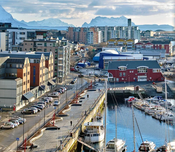 Busy City Bodo Its Surroundings Harbor Seaside Landscape View Dockyard —  Fotos de Stock