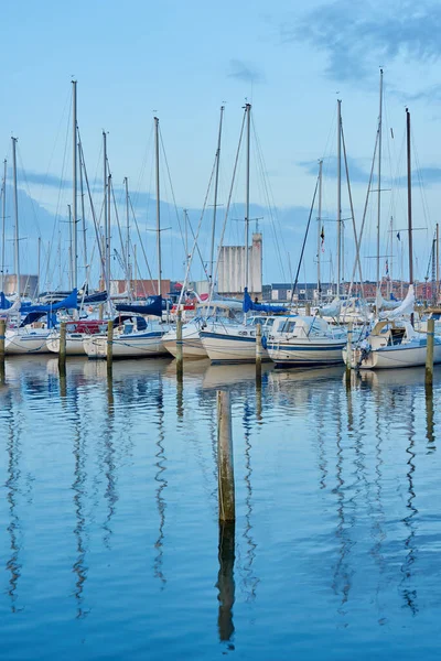 Group Boats Docked Harbor Bodo Scenic View Sailing Yachts Cruise — Stockfoto