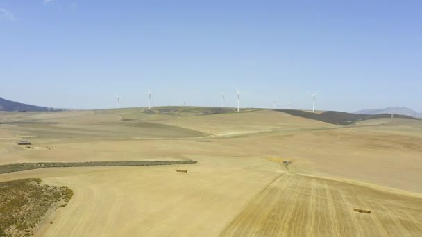 Videobeelden Van Windgeneratoren Overberg — Stockvideo