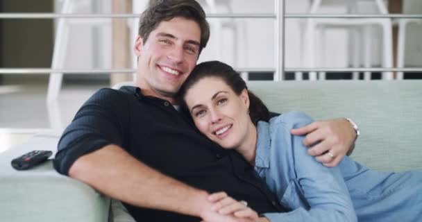 Video Footage Affectionate Couple Spending Quality Time Together Home — Stockvideo