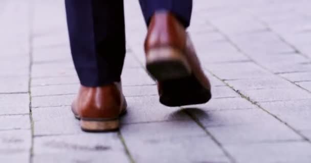 Video Footage Unrecognizable Corporate Businessman Walking City — Wideo stockowe
