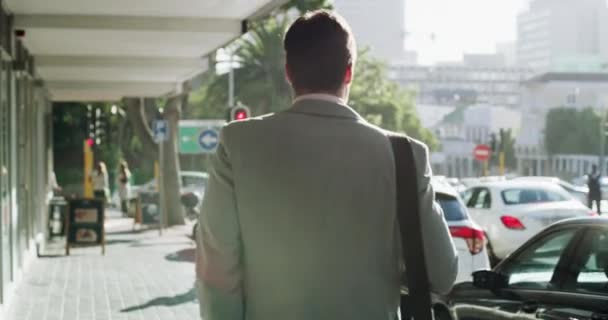 Video Footage Businessman Walking City — Vídeo de Stock