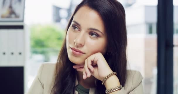 Video Footage Young Businesswoman Sitting Her Desk — Wideo stockowe