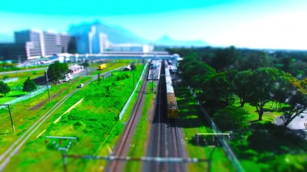 Video Footage Train Travelling City — Stock videók