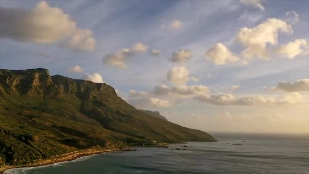 Video Footage Mountain Meeting Ocean Coastline — Stockvideo
