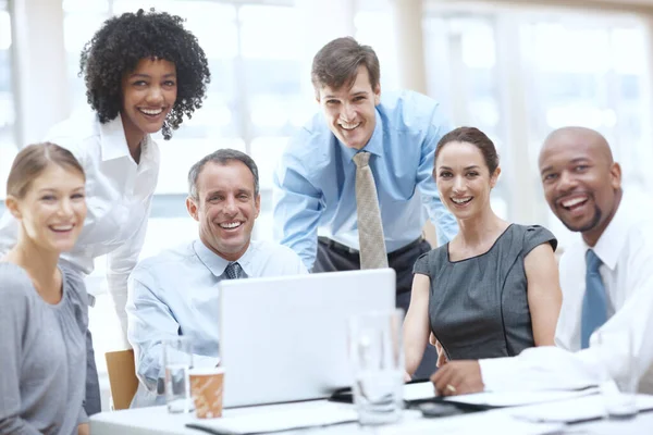 Portrait Multi Ethnic Group Businesspeople Meeting — Stockfoto