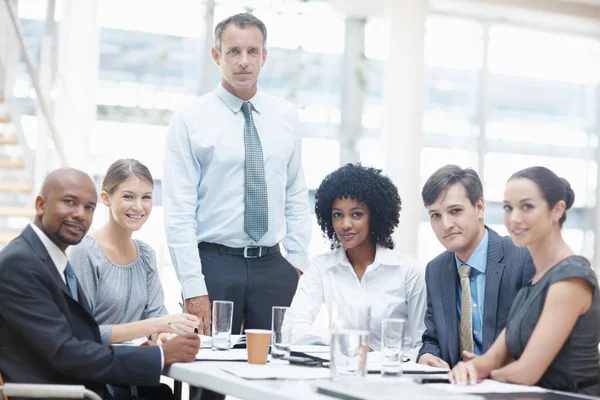 Portrait Diverse Group Business People Meeting — Stockfoto