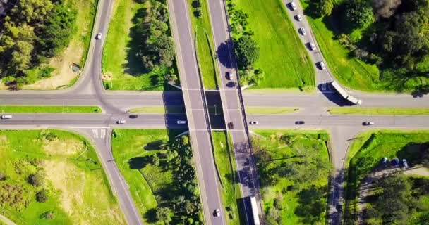 Aerial Drone Footage Traffic Highway — Wideo stockowe