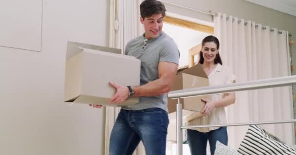 Video Footage Couple Moving New Home — ストック動画
