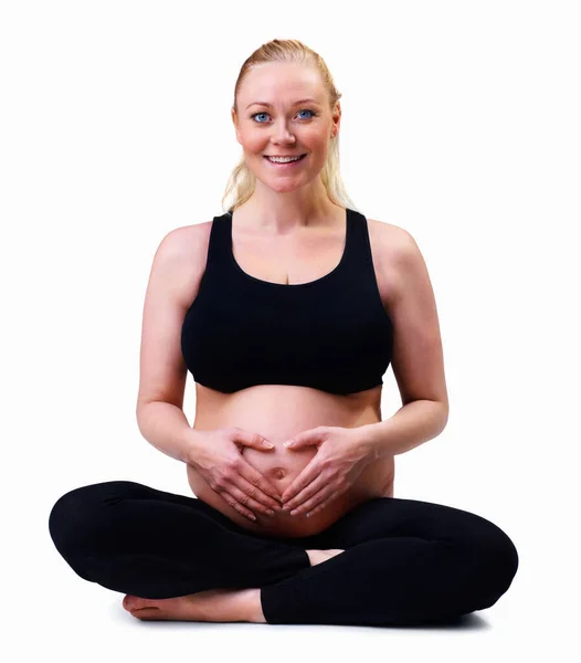 Amor Nueva Vida Mujer Embarazada Con Las Manos Formando Forma —  Fotos de Stock