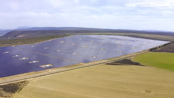 Video Footage Solar Panels Outdoors Farm — Video Stock