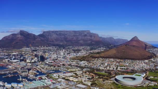 Drone Záběry Krásného Města Kapského Města Jihoafrická Republika — Stock video