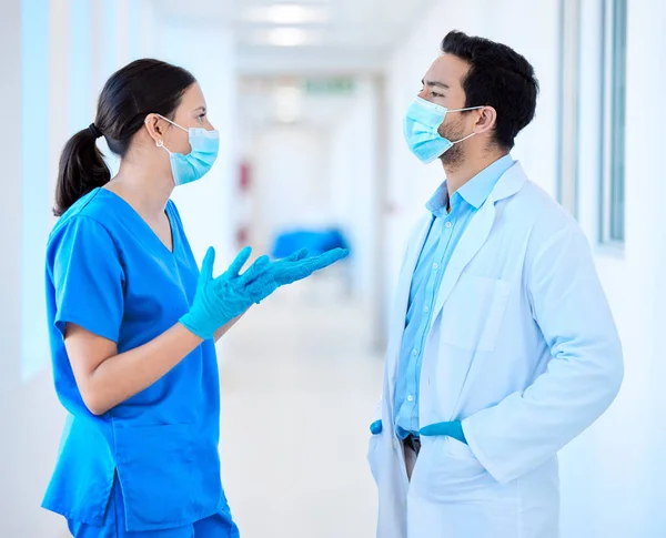 Young Dentist Speaking His Assistant — Foto Stock