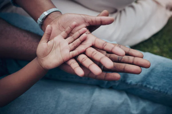 Family Stacking Hands Dog — Φωτογραφία Αρχείου